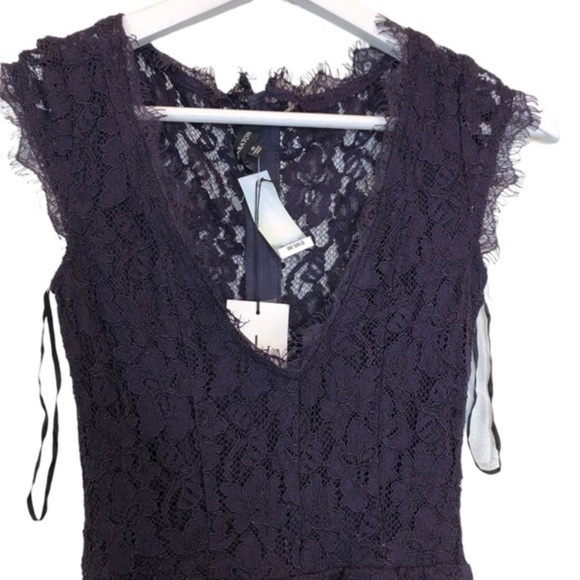 New Babaton Aritzia Lace V - Neck Tobia Sleeveless Dress Purple - Picture 9 of 11